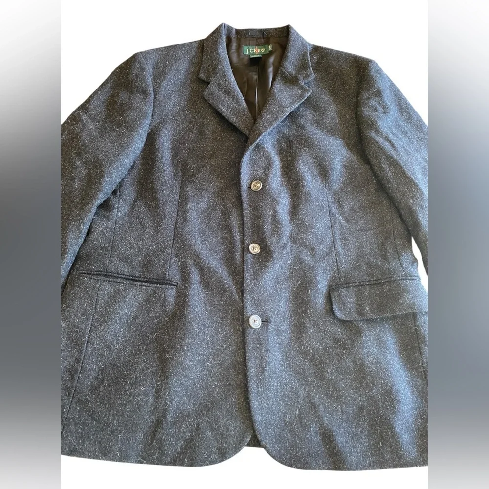 Vintage J. Crew Wool Mohair Three Button Blazer Jacket Men’s 44 Prep Unisex Warm